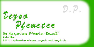 dezso pfemeter business card